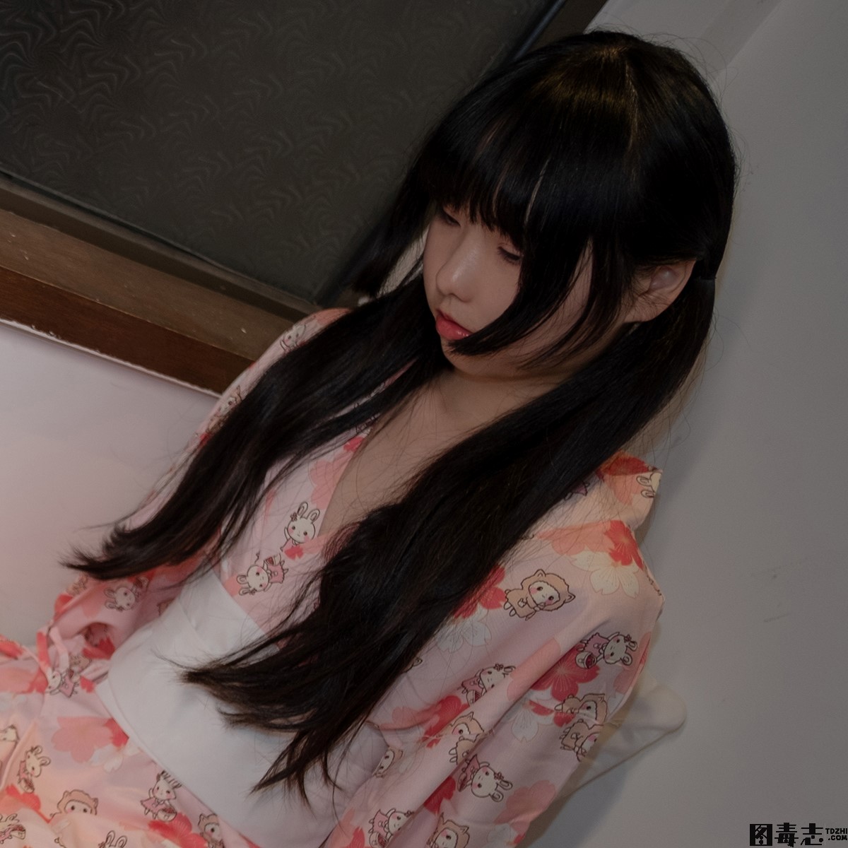 [森萝财团] 爱花写真 ALPHA-014 白丝樱花兔子和服浴衣